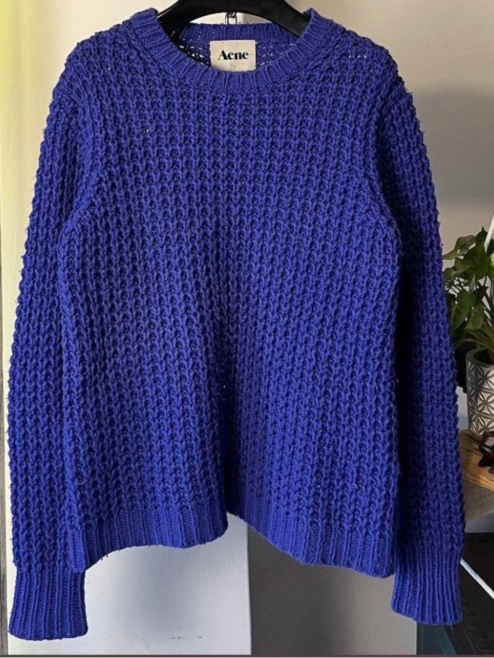 Acne Studios Lina Pineapple PAW12 Chunky Crewneck Sweater in Blue